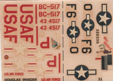 DECALCOMANIES DOUGLAS INVADER