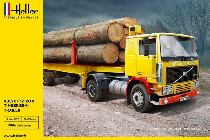 HELLER 57704 VOLVO F12-20 & TIMBER SEMI TRAILER