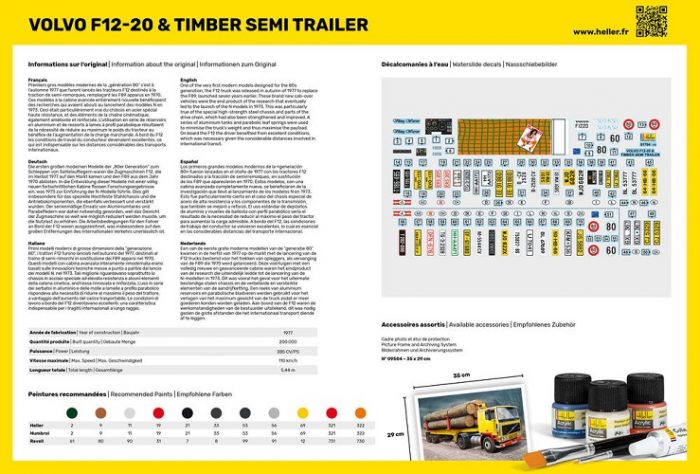 HELLER 57704 VOLVO F12-20 & TIMBER SEMI TRAILER – Image 5
