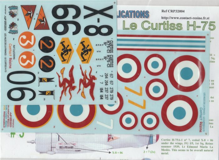 CONTACT RESINE LE CURTISS H-75 DECALQUES – Image 3