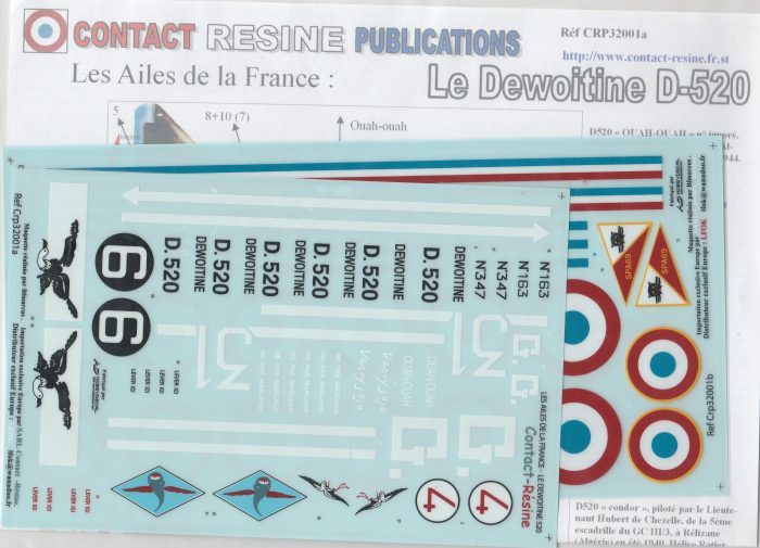CONTACT RESINE LE DEWOITINE D-520 DECALQUES – Image 3