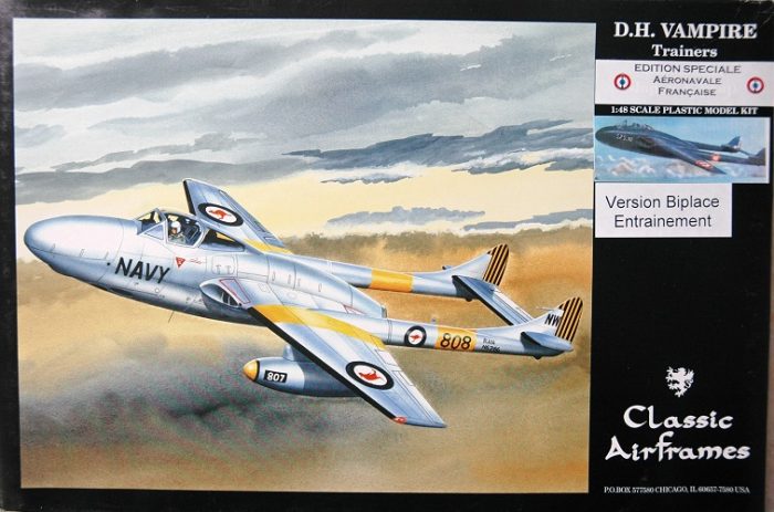 CLASSIC AIRFRAMES D.H. VAMPIRE TRAINERS EDITION SPECIAL AERONAVALE FRANCAISE VERSION BIPLACE ENTRAINEMENT