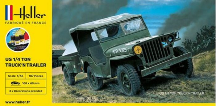 HELLER 57105 US 1/4 TON TRUCK'N TRAILER
