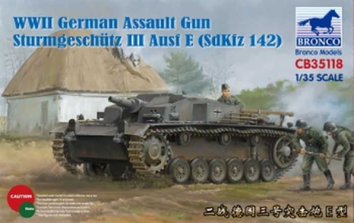 BRONCO MODELS CB35118 WWII GERMAN ASSAULT GUN STURMGESCHUTZ III AUSF E SDKFZ 142