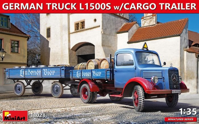 MINI ART 38023 GERMAN TRUCK L1500S W/CARGO TRAILER