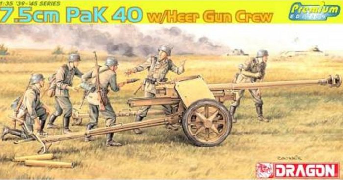 DRAGON 6433 7.5 CM PAK 40 W/HEER GUN CREW