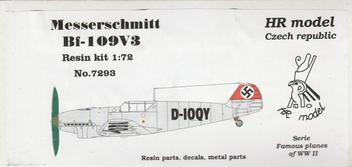HR MODEL 7293 MESSERSCHMITT BF-109V3