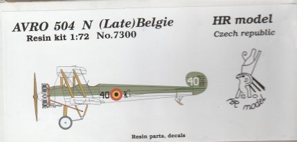 HR MODEL 7300 AVRO 504 N LATE BELGIE