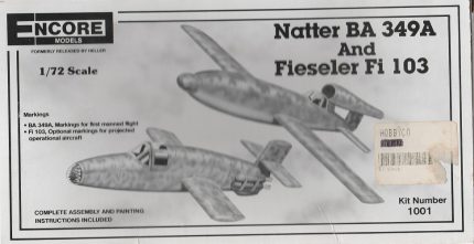 ENCORE MODELS 1001 NATTER BA 349A AND FIESELER FI 103