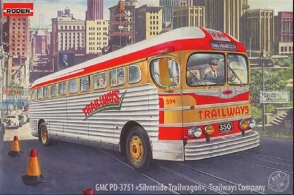 RODEN 819 GMC PD-3751 SILVERSIDE TRAILWAGON TRAILWAYS COMPANY