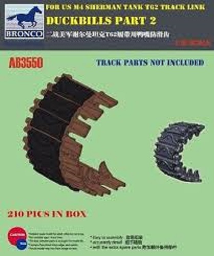 BRONCO MODELS AB3550 FOR US M4 SHERMAN TANK T62 TRACK LINK DUCKBILLS PART 2