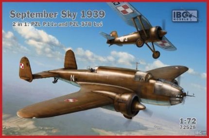 IBG MODELS 72528 SEPTEMBER SKY 1939 2 IN 1 : PZL P.11A AND PZL 37B LOS