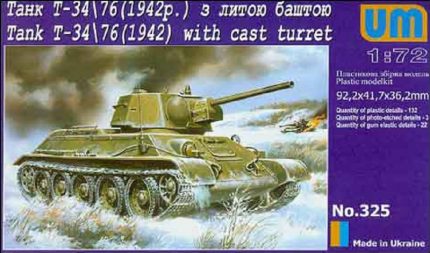 UM UNI MODELS 325 TANK T-34/76 1942 WITH CAST TURRET