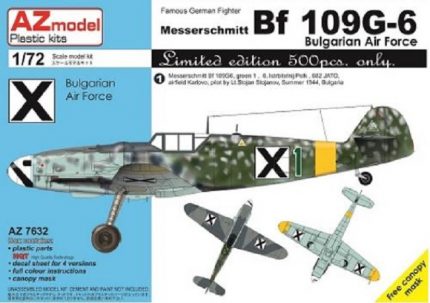 AZ MODEL AZ7632 MESSERSCHMITT BF 109G-6 BULGARIAN AIR FORCE