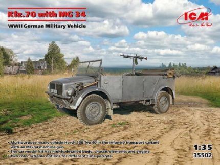 ICM 35502 KFZ.70 WITH MG 34 WWII GERMAN MILITARY VEHICLE