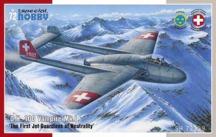 SPECIAL HOBBY SH72339 DH. 100 VAMPIRE MK.I THE FIRST JET GUARDIAN OF NEUTRALITY