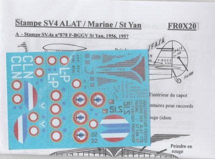 DECALCOMANIES FRROM FR0X20 STAMPE SV4 ALAT / MARINE / ST YAN