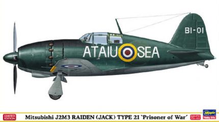 HASEGAWA 52105 MITSUBISHI J2M3 RAIDEN JACK TYPE 21 PRISONER OF WAR
