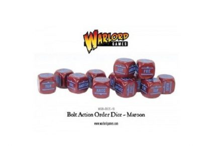 WARLORD GAMES 402616015 BOLT ACTION ORDER DICE MAROON