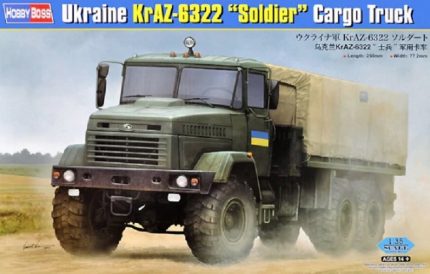 HOBBY BOSS 85512 UKRAINE KRAZ-6322 SOLDIER CARGO TRUCK