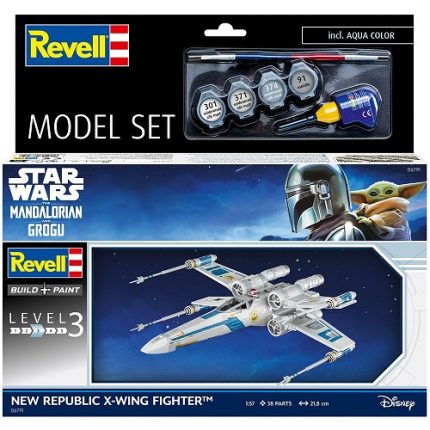 REVELL 66791 STAR WARS THE MANDALORIAN AND GROGU NEW REPUBLIC X-WING FIGHTER