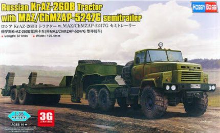 HOBBY BOSS 85523 RUSSIAN KRAZ-260B TRACTOR WITH MAZ/CHMZAP-5247G SEMITRAILER