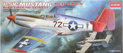 ACADEMY 2225 P-51C MUSTANG RED TAILS WITH GROUND VEHICLE